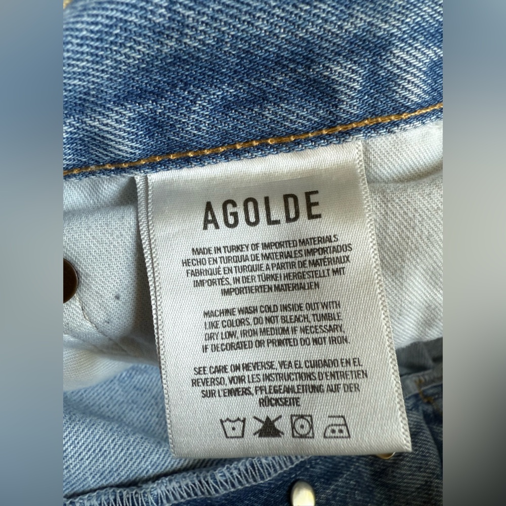 AGOLDE Women's 90’s Crop Light Blue Jeans size 29 - Picture 11 of 16